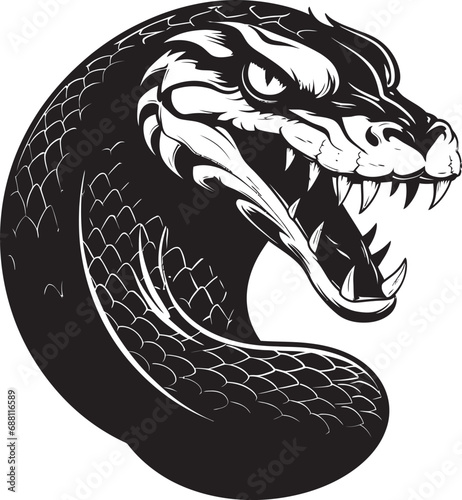 Elegant Menace Cobra Emblem Design Serpent Silhouette Snake Logo Icon