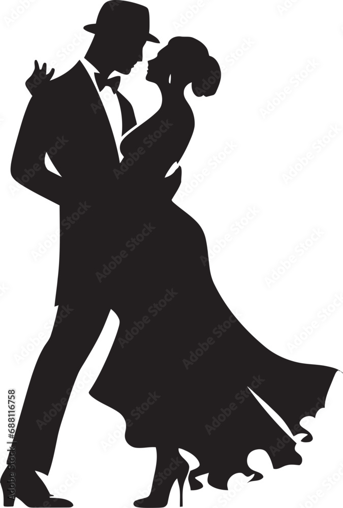 Swaying Serenade Dancing Couple Emblem Design Flowing Footwork Dance Logo Icon Swaying Serenade Dancing Couple Emblem Design Flowing Footwork Dance Logo Icon
