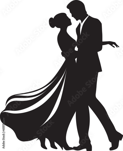 Symphonic Sway Dancing Couple Vector Icon Ethereal Elevation Iconic Dance Design