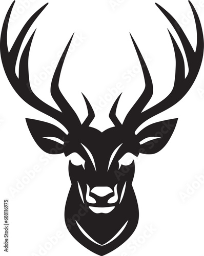 Graceful Trophy Deer Head Icon Design Regal Profile Deer Head Logo Illustration © BABBAN