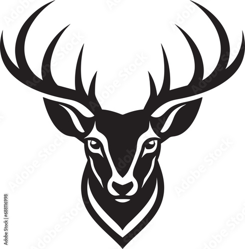 Sculpted Elegance Iconic Deer Image Majestic Profile Deer Head Vector Emblem