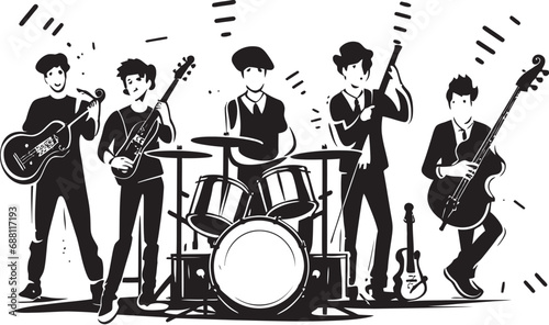 Rhythmic Notes Musician Sketch Illustration Scribble Serenade Doodle Musician Mark
