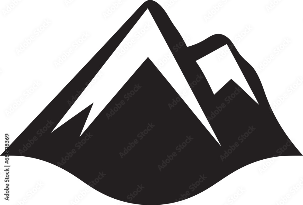 Alpine Majesty Mountain Symbol Summit Vista Iconic Peak Design