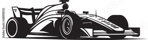 Powerful Performance Racing Car Mark Speedway Sprint Racing Car Vector Illustration