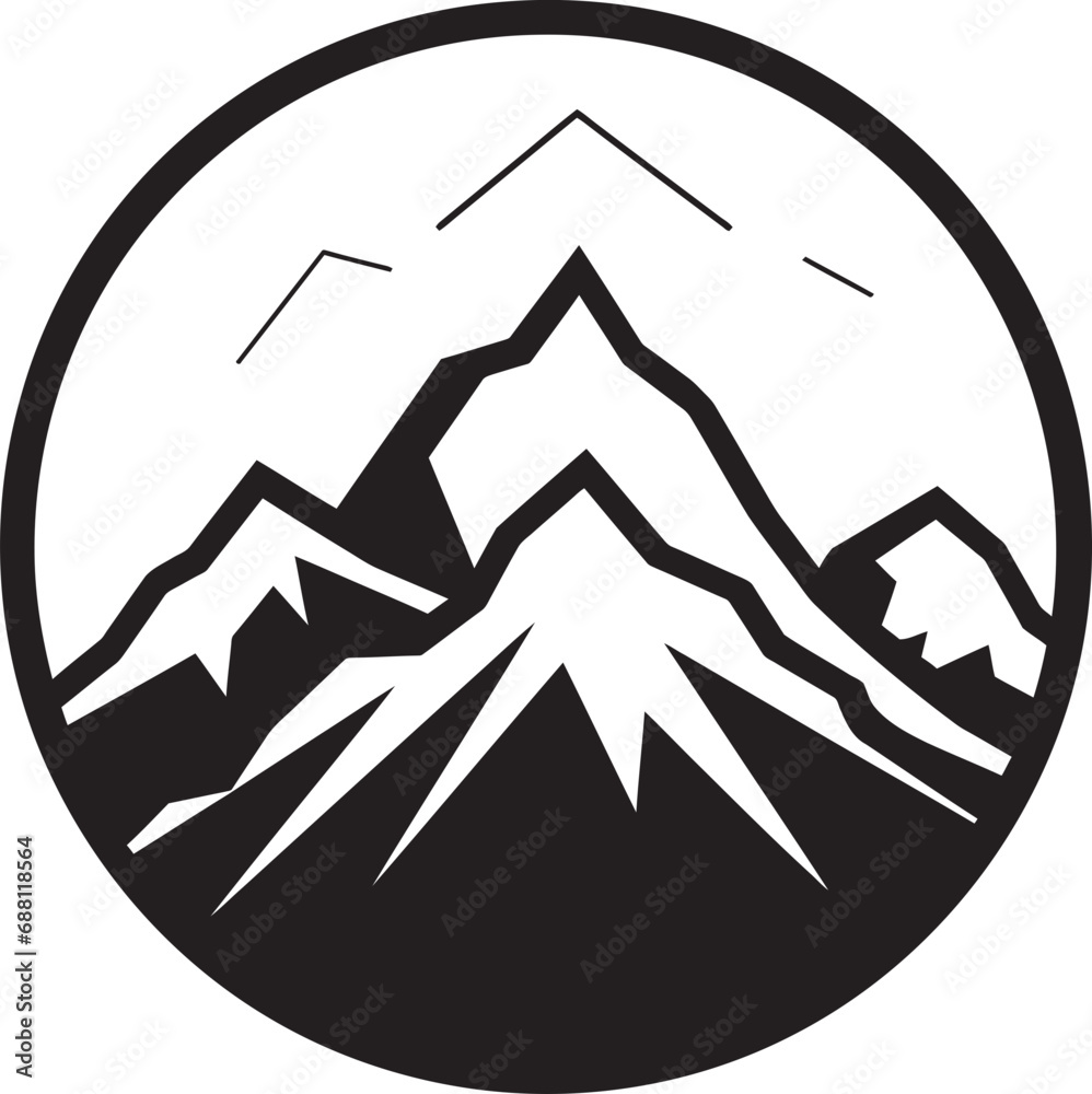 Alpine Majesty Mountain Logo Icon Summit Vista Iconic Peak Image