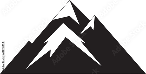 Serene Summit Mountain Vector Icon Awe Inspiring Altitude Iconic Mountain Emblem