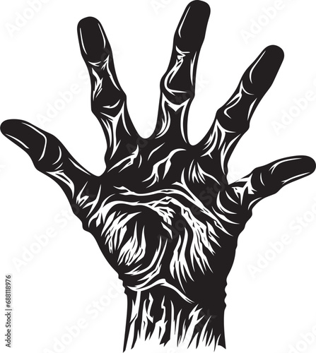 Tortured Touch Screaming Hand Emblem Scream of Despair Hand Icon Illustration