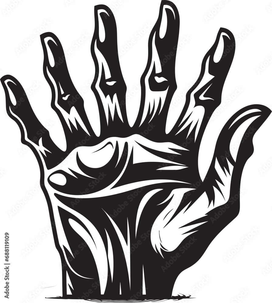 Obraz premium Cry of the Hand Agonizing Iconic Illustration Pained Grasp Screaming Hand Symbol