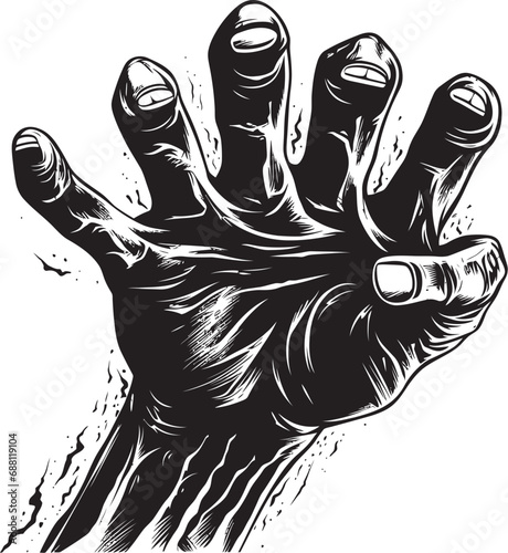 Tormented Touch Screaming Hand Design Cry of the Hand Agonizing Iconic Illustration