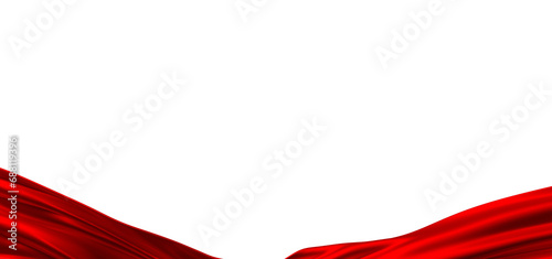 Smooth elegant red cloth isolated on white background