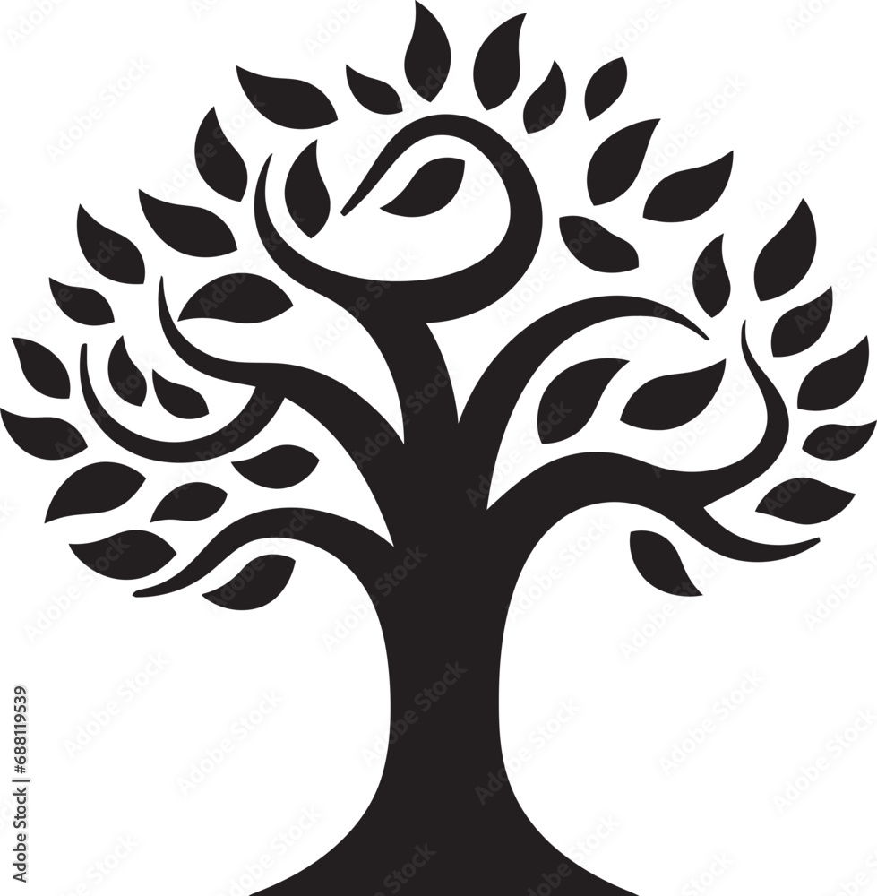 Eternal Growth Tree Vector Icon Forest Harmony Tree Icon Symbol Eternal Growth Tree Vector Icon Forest Harmony Tree Icon Symbol