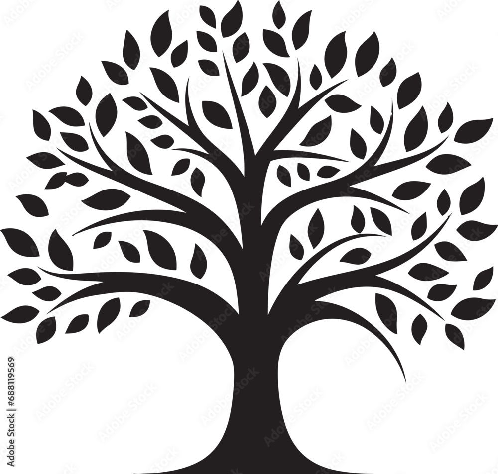Eternal Growth Tree Vector Icon Forest Harmony Tree Icon Symbol Eternal Growth Tree Vector Icon Forest Harmony Tree Icon Symbol