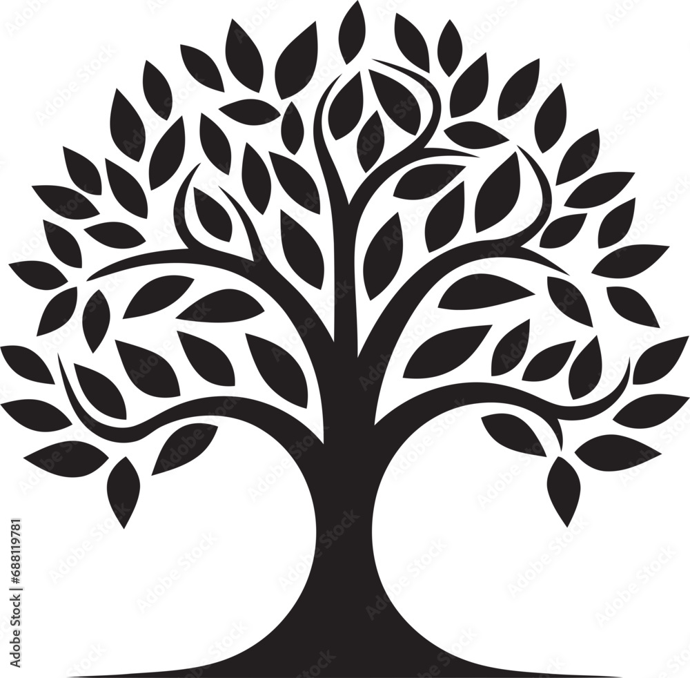 Obraz premium Majestic Arbor Tree Emblem Design Arboreal Majesty Tree Icon Emblem