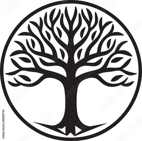 Canopy Essence Tree Emblem Design Verdant Legacy Iconic Tree Logo Icon