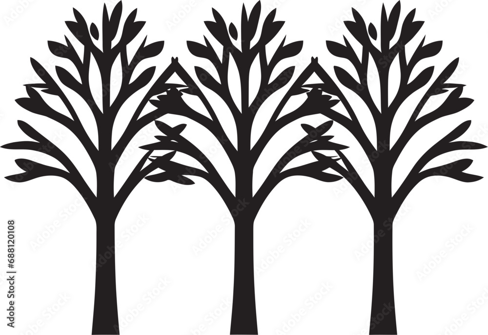Obraz premium Benevolent Boughs Tree Logo Design Silent Sentinels Tree Iconic Image
