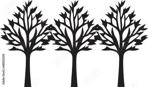 Sylvan Signature Tree Icon Design Timeless Arboreal Emblem Logo Vector © BABBAN