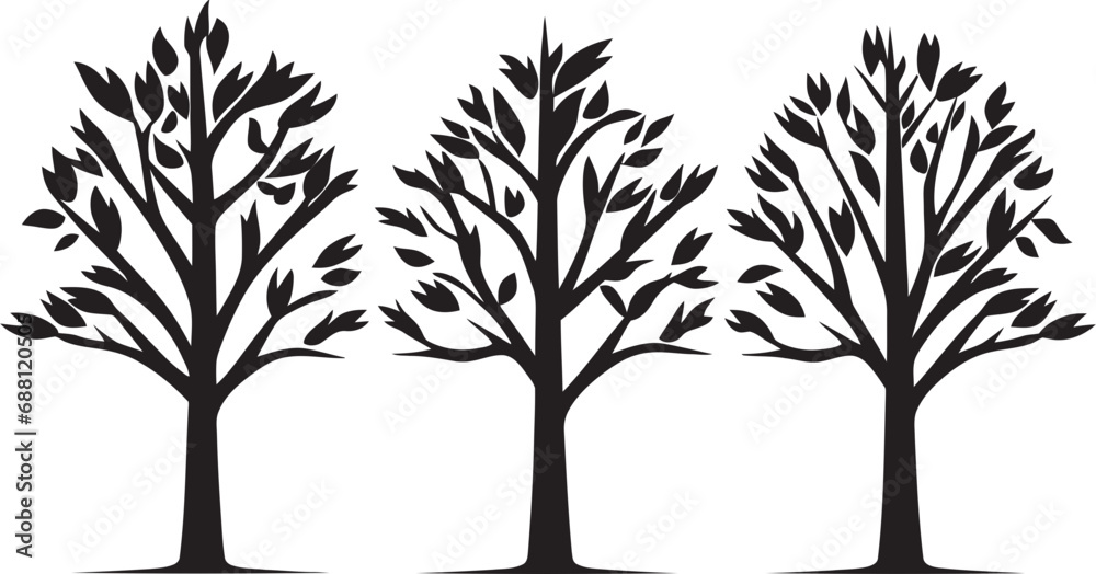 Obraz premium Organic Insignia Vector Tree Logo Evergreen Emblem Tree Icon Vector