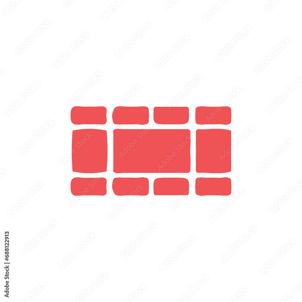Brick icon. Simple style building company poster background symbol ...