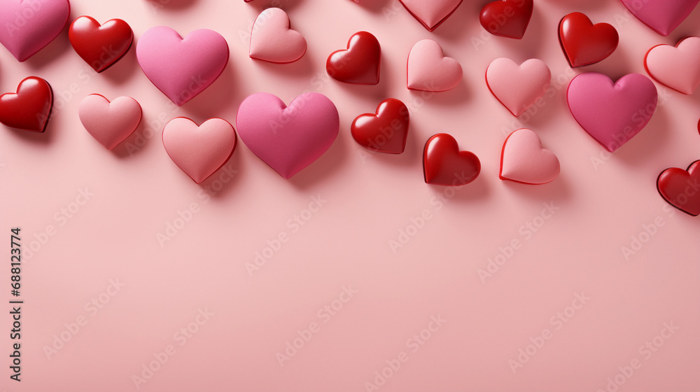 Moment of Love Captured with a Vibrant Collection of Red Hearts on a Soft Background