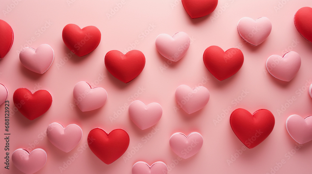 Lively Collection of Red Hearts on a Soft Backdrop Showcasing Romance and Affection