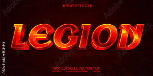  Red Legion Editable Vector 3D Text Effect