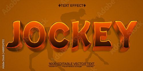  Brown Jockey Editable Vector 3D Text Effect