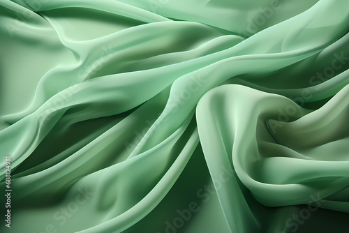 green silk satin fabric background