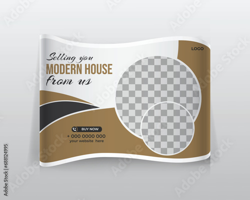 modern colorful real estate curved tension pop up display design