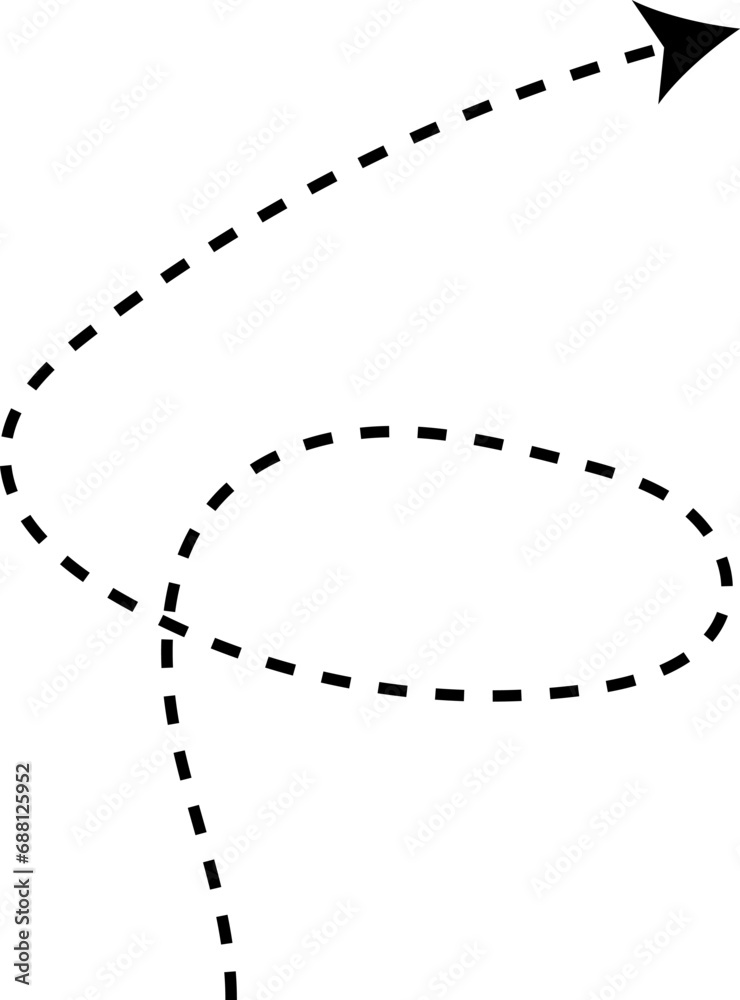 Curve arrow icon. Curved dotted arrow. Zigzag arrow stripes with dotted lines. Vector Curve arrow icon. Curved dotted arrow. Zigzag arrow stripes with dotted lines. Vector
