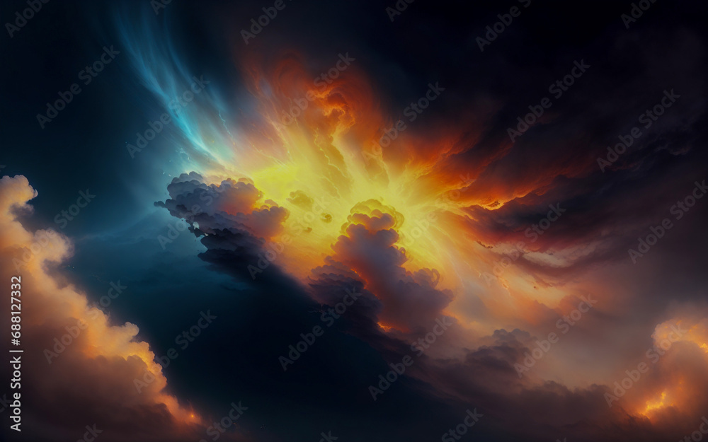 sky abstraction neon nebula