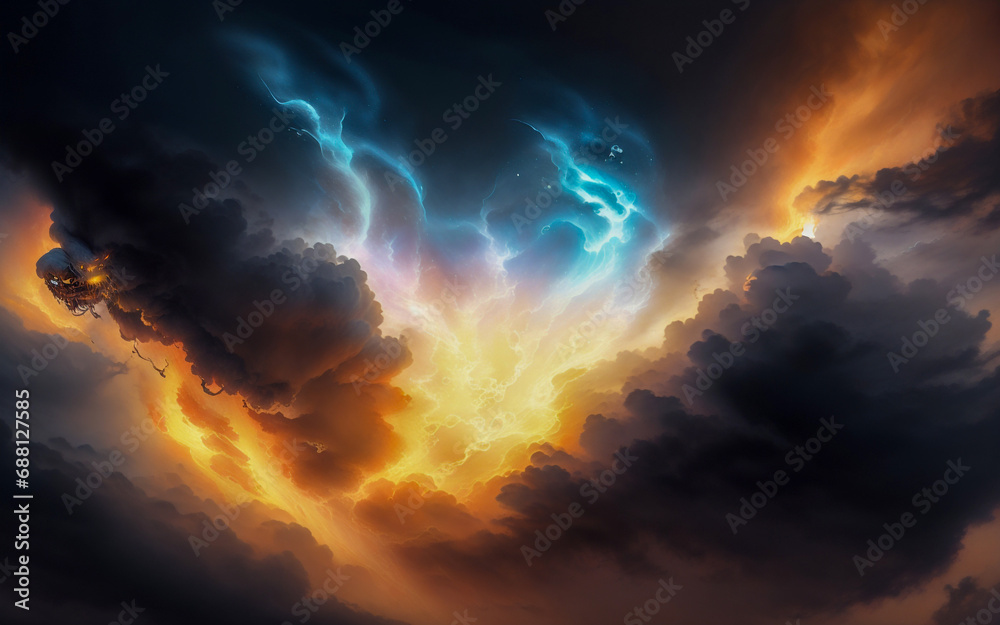 sky abstraction neon nebula