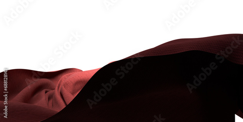 red wave silk satin fabric on white background for grand opening ceremony other occasion © vegefox.com