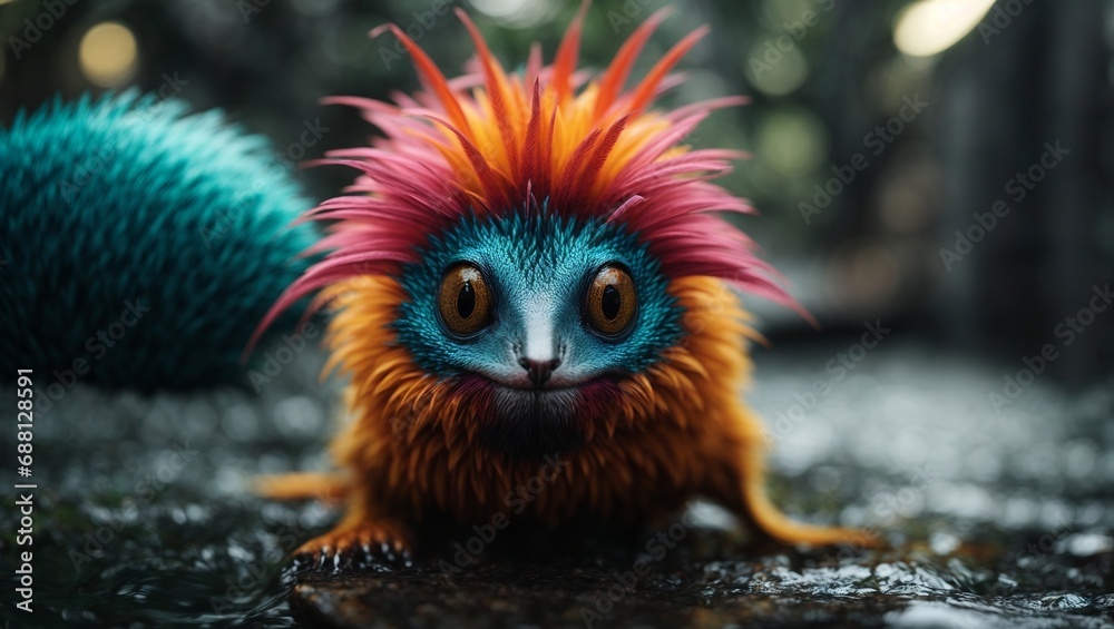 strange cute colorful animal 