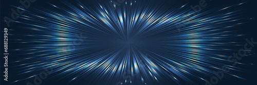 Space geometric backgound trendy gradient color line style. Speed wallpaper for web page, motion graphic, cosmos illustration. Sunburst backdrop. Circular line colorful motion pattern. Vector 10 eps
