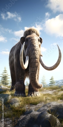 Realistic Mammoth Illustration