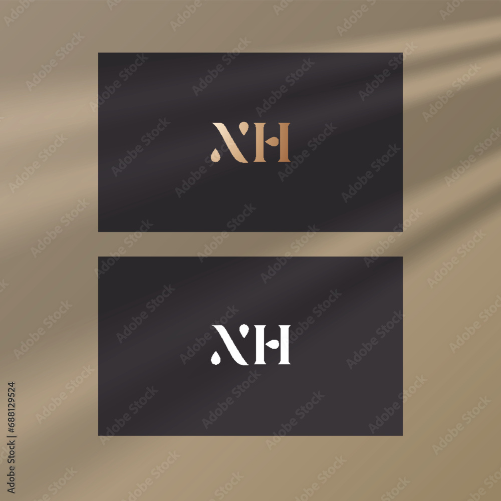 NH logo design vector image