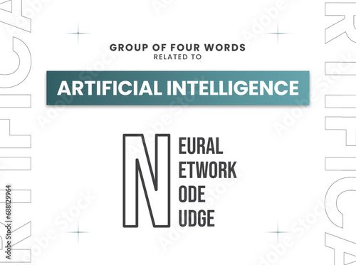 Group of four words related to Artificial Intelligence