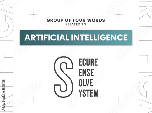 Group of four words related to Artificial Intelligence