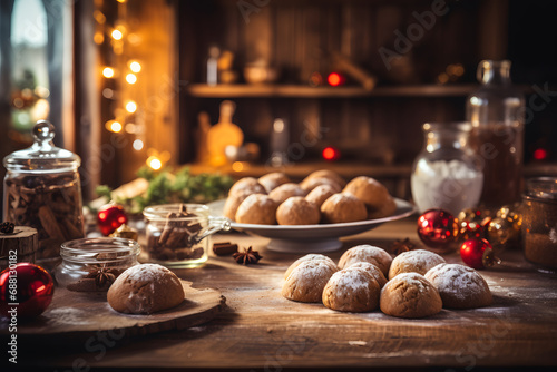 Baking for Christmas on the table