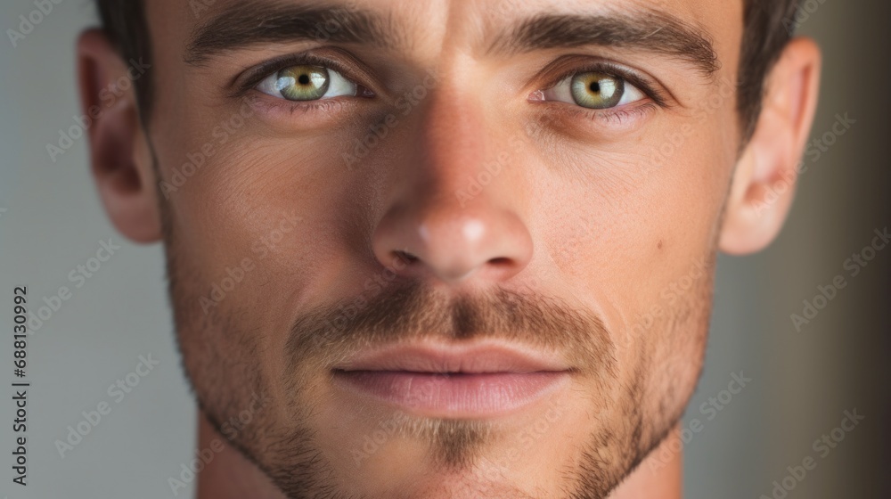 Tight shot capturing the intensity in a man's stare. Tight shot capturing the intensity in a man's stare.
