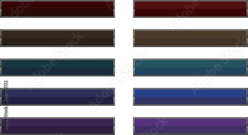 フチがメタリックな2トーンのテロップフレーム10種セット