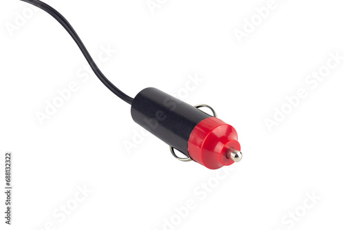 Car charger plug, connect to cigarette lighter isolated from background