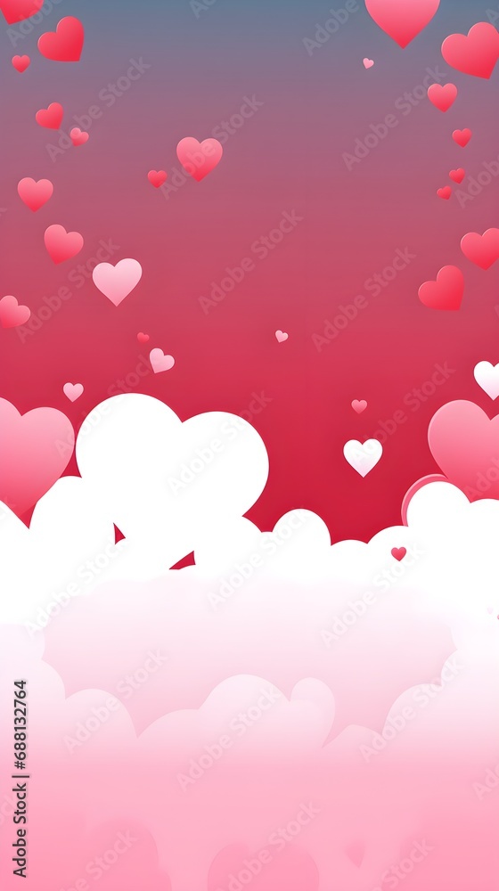 Heart-Patterned Background with Empty Space