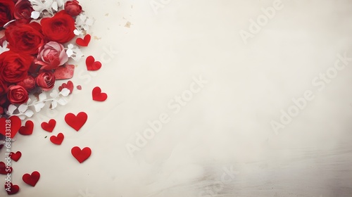 Heart-Patterned Background with Empty Space © Mauro