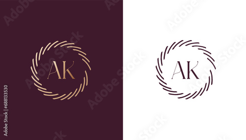 AK logo design vector image photo
