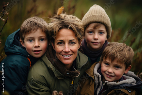 An English family going hiking,