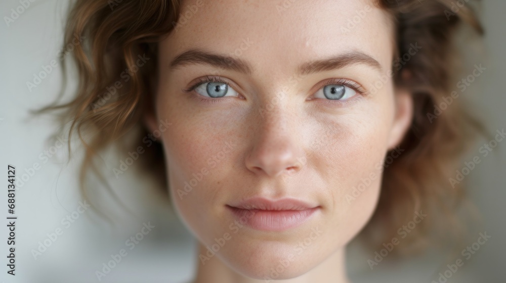 Fototapeta premium A captivating expression captured in the portrait of a young European woman.
