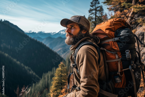  Male hiker on a solo hike