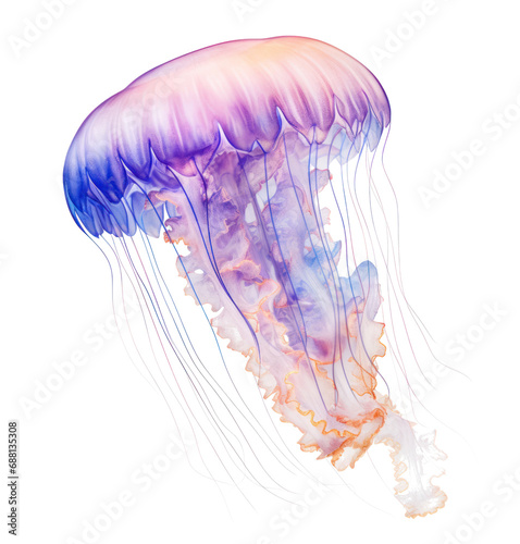 jellyfish drawing, isolated