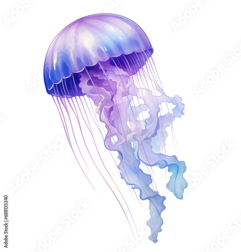 an abstract blue jellyfish png and background art,